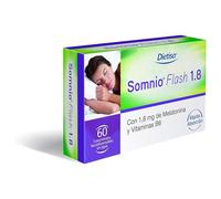 Dielisa - Somnio Flash 1.8, Complemento Alimenticio con 1,8 g de Melatonina y Vitamina B6, Ingredientes que Favorecen un Sueño Reparador - 60 Comprimidos