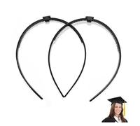 DIELOVEHUA 2 Stück Bachelor Hut Stirnbänder, Abschluss Hut Stirnband Insert, für die Sicherung Graduation Frisur, Abschluss Deko, Unisex Haarreif für Graduierung Studierende(C)