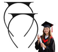 DIELOVEHUA 2 Stück Bachelor Hut Stirnbänder, Abschluss Hut Stirnband Insert, für die Sicherung Graduation Frisur, Abschluss Deko, Unisex Haarreif für Graduierung Studierende(A)