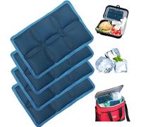 DIELOVEHUA 4 Piezas Acumuladores de Frio, Bolsas de Hielo, Bloques Congeladores de Frío Pequeños, Placas Hielo Nevera, Reutilizables, para Viajes, Escuela, Picnic, Camping