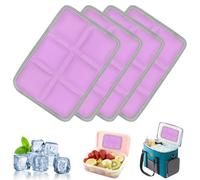 DIELOVEHUA 4 Piezas Acumuladores de Frio, Bolsas de Hielo, Placas Hielo Nevera Portatil, Bloques Congeladores de Frío Pequeños, Reutilizables, para Almuerzos, Picnics y Camping