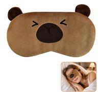 DIELOVEHUA Antifaz para Dormir Animales, Máscara de Ojos de Felpa Esponjoso, Antifaz para Dormir Bonitos de Dibujos, para Noche Viajes Siesta Niños Adultos - Capibara