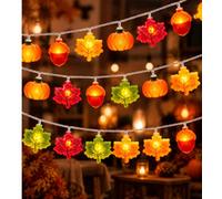 DIELOVEHUA Calabaza Hoja de Arce Bellota Luces, 3 Metros 20 Luces LED Decoración de Otoño Luces, para Otoño Interior Exterior Acción de Gracias Halloween Carnaval Fiesta Decoracion