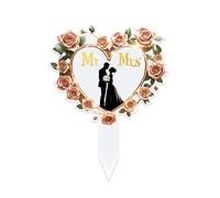 DIELOVEHUA Decoración para Tartas de Boda, Mr & Mrs Cake Topper, Decoración de Pastel de Acrílico, para Bodas, Compromiso, Aniversario, San Valentín (C)