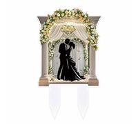 DIELOVEHUA Decoración para Tartas de Boda, Mr & Mrs Cake Topper, Decoración de Pastel de Acrílico, para Bodas, Compromiso, Aniversario, San Valentín (D)