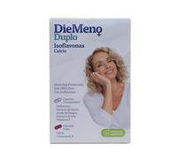 Diemeno Duplo - Isoflavonas Calcio, Complemento Alimenticio, Cápsulas Entéricas ricas en isoflavonas con Calcio, Aliviar Síntomas de la Menopausia, 30+30 Cápsulas Día - 60
