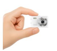 Dienspeak Mini Camera Keychain 1080P Video Recorder - 0.96" HD Display, 64GB, Long Battery Life, Vintage Compact Micro Cameras, Ultra-Portable Tiny Camcorder for Travel Study Recording (White)