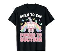 Diente de Estilo Kawaii Colorido Pastel Arco Iris Lindo Humor Dental Camiseta