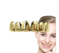 Diente De Hip -hop Dorado - Hip Hop Brace Para Fiesta | Capsute De Dientes Brillantes, Accesorios De Disfraz, Rejilla De Oro Recubierta De Cobre, Revestimiento De , Decoración De Dientes