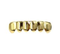 Diente de Hiphop Chapado en Oro - Éxito Europeo y Americano HIPHOP Hiphop Tirantes de Oro TeethBrace Braces Joyas de Brace Groll Set e Inferior Chapado en Cobre Tapas de Dientes Chapadas en