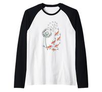 Diente de león Flor Pez dorado Jardinería Camiseta Manga Raglan