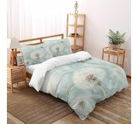 Diente de león Libélula Funda De Edredón 3 Piezas 3D Impresa Aesthetic Insects Plants Pastoral con Cremallera Y Funda De Almohada Double（200x200cm） 100% Microfibra Juego De Ropa De Cama para