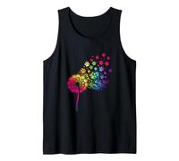 Diente de león pata perro gato amante mascota dueño animal colorido Camiseta sin Mangas