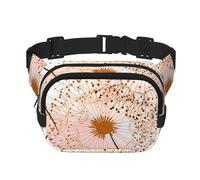 Diente de león Pintado a Mano,Riñonera Cuadrada de Doble Capa, Bolso de Viaje, Bolso Informal para el Pecho.