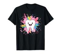 Diente Feliz Colorido Splash Sonriendo Camiseta
