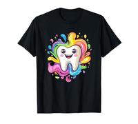 Diente feliz con Rainbow Splash Vibes Camiseta