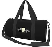 Diente Latido del corazón Dentista Higienista Dental Higiene Equipaje de Viaje Bolsa de Lona Bolsa de Lona Plegable con Ruedas Deportivas, Negro