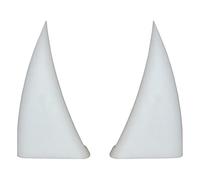Dientes de colmillo de vampiro - 2 colmillos de vampiro 3D | Dientes de vampiro impermeables decoración de coches | Colmillos de coche de Halloween cuernos de diablo blancos para rejilla delantera del
