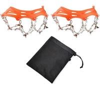 Dientes de crampones para Hielo, Paquete de 2 crampones Escalada al Aire Libre 13 Dientes, agarres for Hielo y Nieve, Multicolor, Varios tamaños(M Orange)