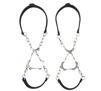 Dientes de crampones para Hielo, Paquete de 2 Pinzas Silicona for Hielo con 6 Dientes, Multicolor, Tallas 35-45(Black)