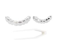 Dientes De Halloween, Abrazadera De Dientes De Hip Hop, Decoración De Dientes Postizos, Aleación Plateada, Brillante, Unisex, Dentaduras Postizas De Halloween, Disfraces De Cosplay(Astilla)