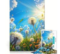 Dientes de león iluminados por el Sol, Rompecabezas de 1000 Piezas para Adultos, Regalo, Juguete de Habilidad, Alivio del estrés, Corte Exacto, Lista de Deseos de Papá Noel 50x75cm