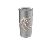 Dientes de león y Mahjong Tiles Bam Crak Dots Make A Wish Flower Vaso térmico de acero inoxidable de doble pared