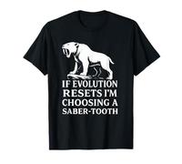 Dientes de sable Tigre Evolución Reset Vintage Animal Lover Humor Camiseta