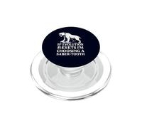 Dientes de Sable Tigre Evolución Reset Vintage Animal Lover Humor PopSockets PopGrip para MagSafe