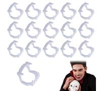 Dientes de Vampiro,16PCS Plástico Colmillos Blancos Miedo Monstruo de Halloween Hombre Lobo Colmillos de Zom iesta de Halloween Disfraces Adolescentes Adultos