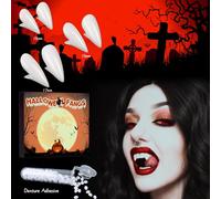 Dientes de vampiro para niños/adultos, Halloween, fiestas, cosplay, regalos - dientes de vampiro, accesorios de vampiro, dientes falsos para Halloween, cosplay, disfraz de fiesta, decoración