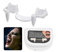 Dientes de vampiro retráctiles, colmillos telescópicos realistas, tirantes retráctiles, dientes de vampiro temibles, dientes de plástico para vestir, fiesta de carnaval, decoración de cosplay