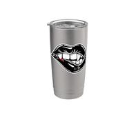 Dientes de vampiro x labios mordedores Vaso térmico de acero inoxidable de doble pared