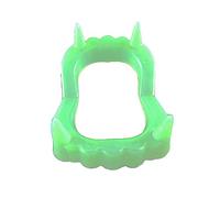 Dientes falsos luminosos de vampiro, dentaduras postizas, juguete para fiesta de Halloween, color verde