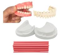 Dientes falsos para prótesis: hazlo tú mismo completo o parcial, dientes falsos superiores e inferiores en casa, repara los dientes perdidos, mejora la sonrisa (modelo de yeso, material de las encías