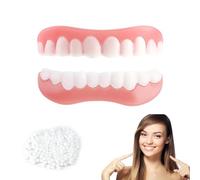 Dientes Falsos Superior E Inferior 2 Pares Dentaduras Postizas Reales Para Dientes Blanqueamiento, Dientes Postizos Ajustables Carillas Dentales Para Hombres Mujeres Con Dientes Imperfectos