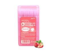 - Dientes limpiadores, dientes aromatizados de frutas de doble punta, 100 piezas cuidado bucal cerdas flexibles herramientas para restaurante cocina banquete camping hotel