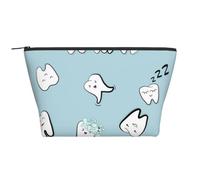 Dientes Patrón Diente Dental Dibujos Animados, Bolsa de artículos de tocador Bolsa de Maquillaje Bolsa de cosméticos Bolsa de artículos de tocador de Viaje portátil