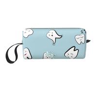 Dientes Patrón Diente Dental Dibujos Animados, Bolsa de Maquillaje Bolsa de cosméticos Bolsa de artículos de tocador de Viaje portátil Bolsa de Maquillaje