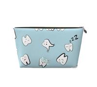 Dientes Patrón Diente Dental Dibujos Animados, Bolsa de Maquillaje Bolsa de cosméticos Bolsa de artículos de tocador de Viaje portátil Bolsa de artículos de tocador
