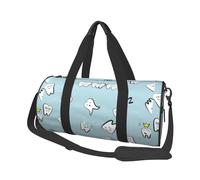 Dientes Patrón Diente Dental Dibujos Animados, Bolsa de Viaje de Gran Capacidad, Bolso Redondo, Bolsa de Viaje Deportiva, Bolsa de Mano, Bolsa de Fitness