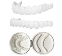Dientes Postizos, 2 Pares Carillas Dentales Ajustables, Dientes de Carillas Cosméticas, Dentaduras Superior e Inferior Instantáneas, Perfecta Sonrisa Dientes Prótesis Chapapara Hombre y Mujer