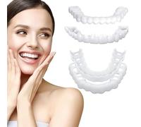 Dientes Postizos Temporales 1 Pare Dentadura De Silicona Carillas Dentales Superiores Inferior, Kit De Reparación De Dientes Cosméticos Cubren Los Dientes Imperfectos
