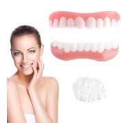 Dientes Postizos Temporales 1 Pieza Tiras Blanqueadoras Dientes, Dentadura De Silicona Superior E Inferior, Carillas Dentales Ajustables Para Hombres Y Mujeres Instant Sonrisa Perfecta