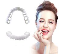 Dientes Postizos Temporales 2 Pares Dentaduras De Silicona Superior E Inferior, Carillas Dentales Ajustables Dentaduras Postizas Instantáneas Para Hombres Y Mujeres, Fácil Cuidado