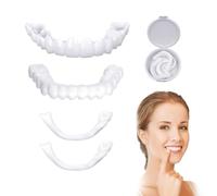 Dientes Postizos Temporales, 2 pares Dentaduras Postizas Instantáneas, Carillas Dentales, Dentadura Postiza Perfecta, Dentaduras Postizas Ajustables, Dientes Postizos, para Hombres Mujeres