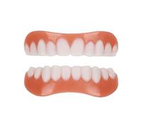 Dientes Postizos Temporales 2 Pares Kit Blanqueamiento Dientes Arriba Y Abajo, Dentadura Silicona Para Sonrisa Perfecta Instantáneo, Carillas Dentales Ajustables Cubrir Dientes Picados
