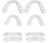 Dientes Postizos Temporales Carillas Dentales Ajustables Para Cubrir Dientes Picados Sombra Natural Fundas Dentales Dentadura Postiza Diente Blanco Falso Para Hombre Mujer,4 pairs