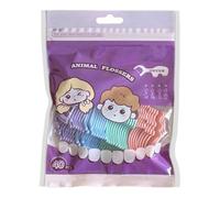 -Dientes Y Palitos De Hilo Dental,40 Limpiadores En Forma De Animal | Palitos De Hilo Dental Para Adultos | Para Escuela Después De La Comida Oficina Casa Viajes Familiares