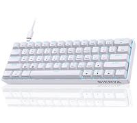 Dierya DK61se Teclado Mecánico Gaming Mini 60% Blue Switch Mechanical Keyboard Retroiluminación Azul Hielo,Cable USB-Type C,Teclado Ultra-Compacto 61 Teclas Anti-Fantasma US Layout para PC/Windows